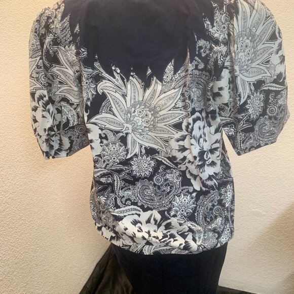 Vintage Diane Freis cotton skirt and top set navy white one size almost new cond - Picture 4 of 13